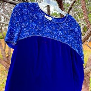 Talbots Sapphire Blue Velvet beaded cocktail dress (temporarily unavailable))